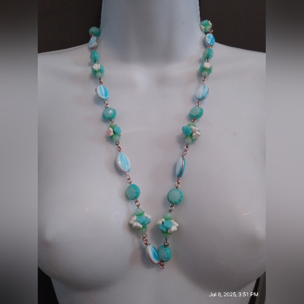 Mid Century Acrylic Bead Necklace, West German Origin